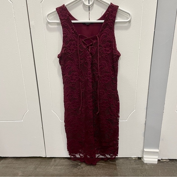 Ambiance Dresses & Skirts - Ambiance Dark Red Lace Dress